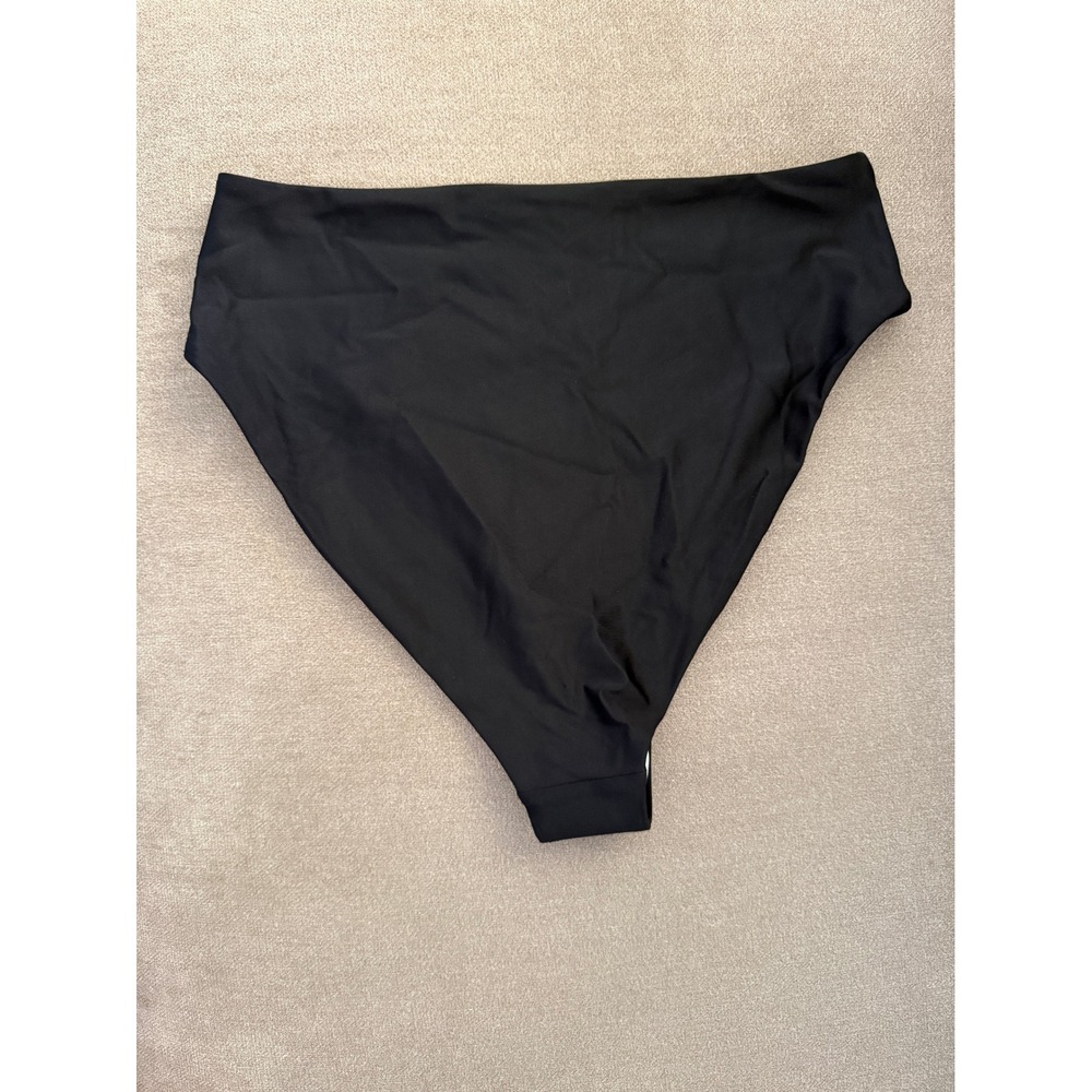 quince italian high-rise high-leg bikini bottom in black, women size x-large xl - Picture 4 of 5